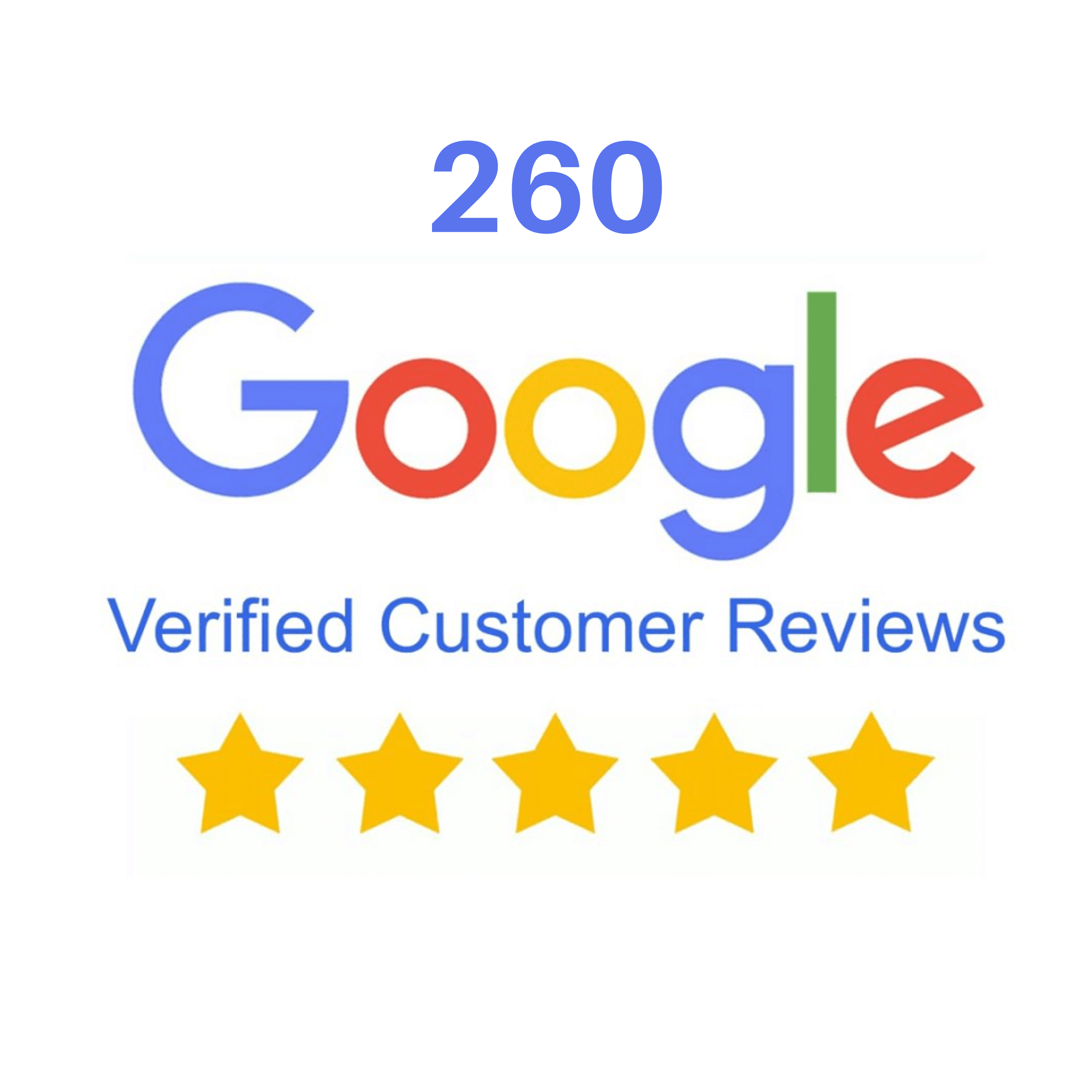 260 5 Star Google Reviews